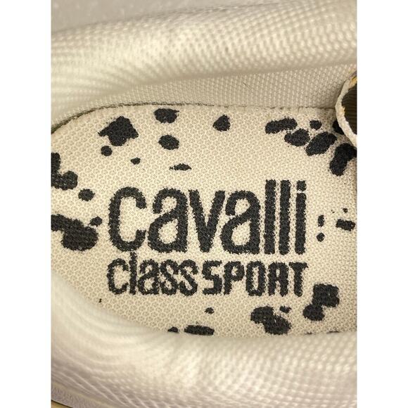 Cavalli class womens Chunky sneakers size 39 white/gold/leopard New - Picture 8 of 9